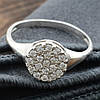 Кольцо серебряное женское Россыпь диамантов вставка белые фианиты размер 15, фото 7
