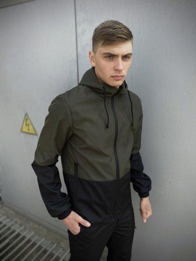 

Мужская весенняя куртка хаки-черная SoftShell Light SKL59-259495
