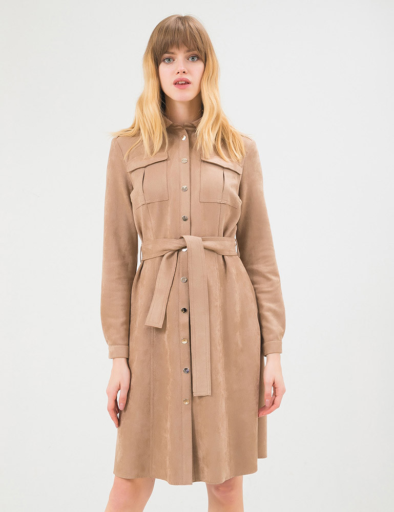 

Платье сафари расклешенное Wear Me бежевое CB000001878 XL