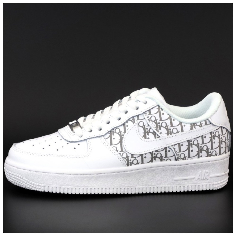 

Женские кроссовки Nike Air Force 1 Low x Dior White, белые кожаные кроссовки найк аир форс диор, Белый