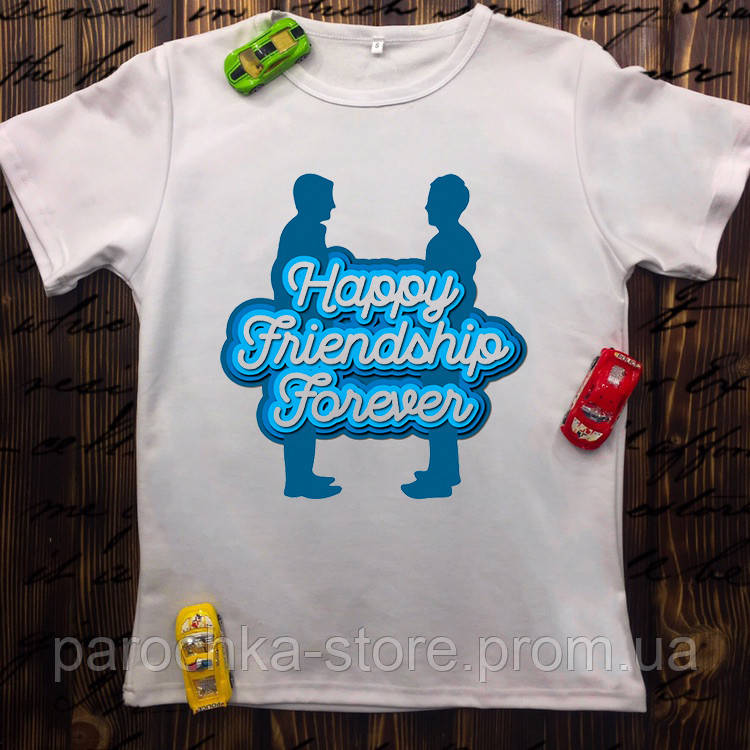 

Мужская футболка с принтом - Happy Friendship Forever