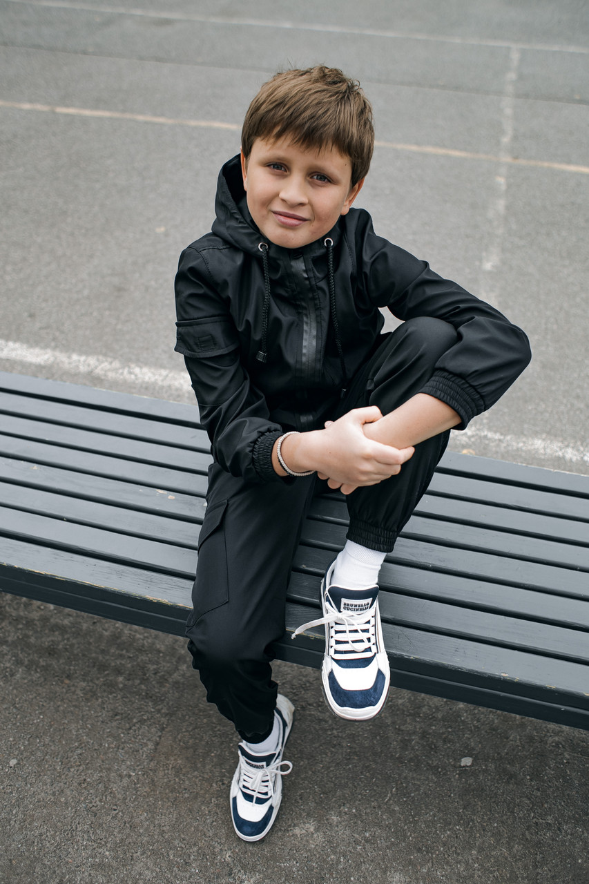 

Спортивный костюм детский Soft Shell весенний осенний черный | Комплект детский для мальчиков Куртка + Штаны