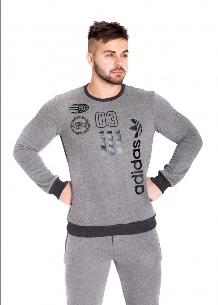

Толстовка с начесом серая Adidas