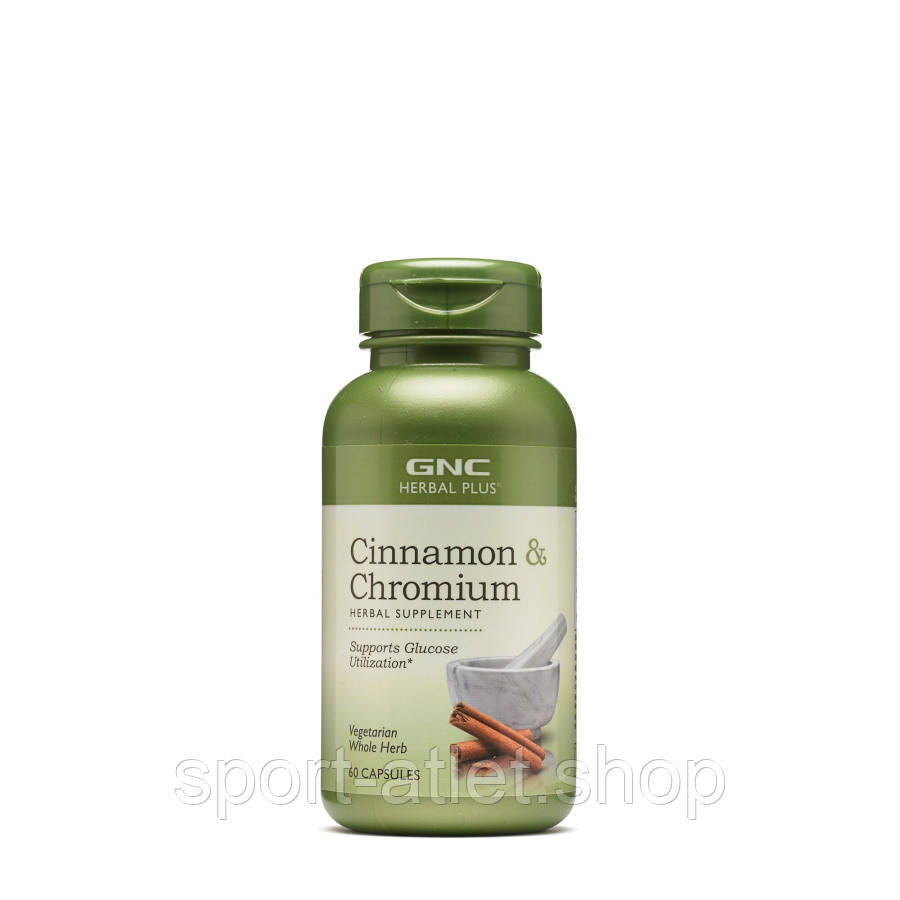 

Натуральная добавка GNC Herbal Plus Cinnamon & Chromium, 60 капсул