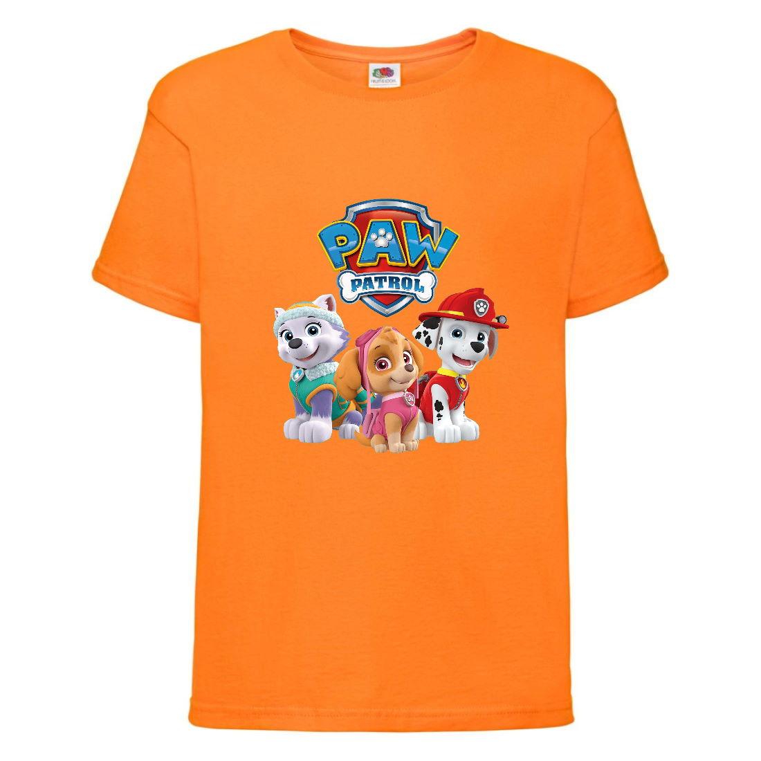 

Футболка детская Щенячий патруль (Paw Patrol) Скай, Эверест, Маршал оранжевая