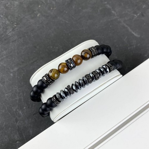 

2B Rich Bracelet Pearl 8 mm, 19 cm Black-Orange