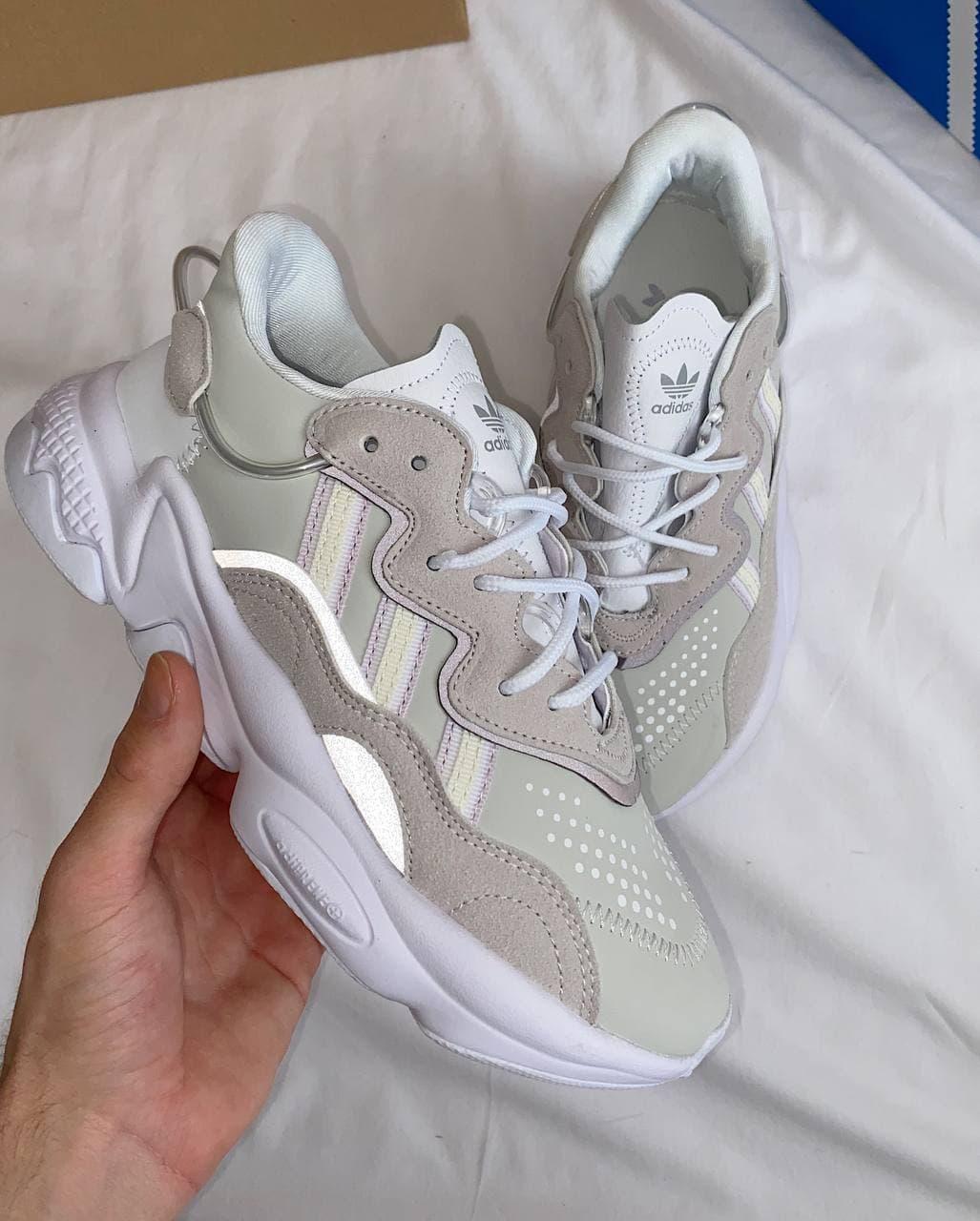 

Мужские кроссовки Adidas Ozweego White Grey / Адидас Озвиго Белые Серые 45, Серый