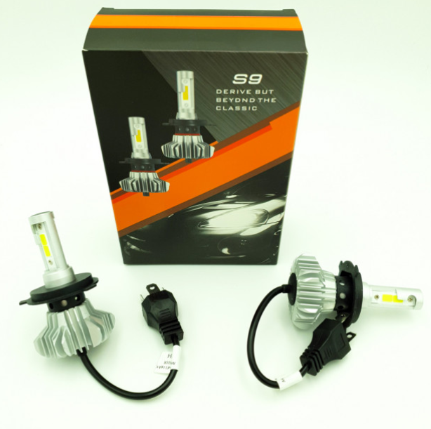 

Комплект LED ламп H4 дальний свет головного освещения 12в COB 25Вт 6500K 6000Lm HeadLight S9 H4 2шт