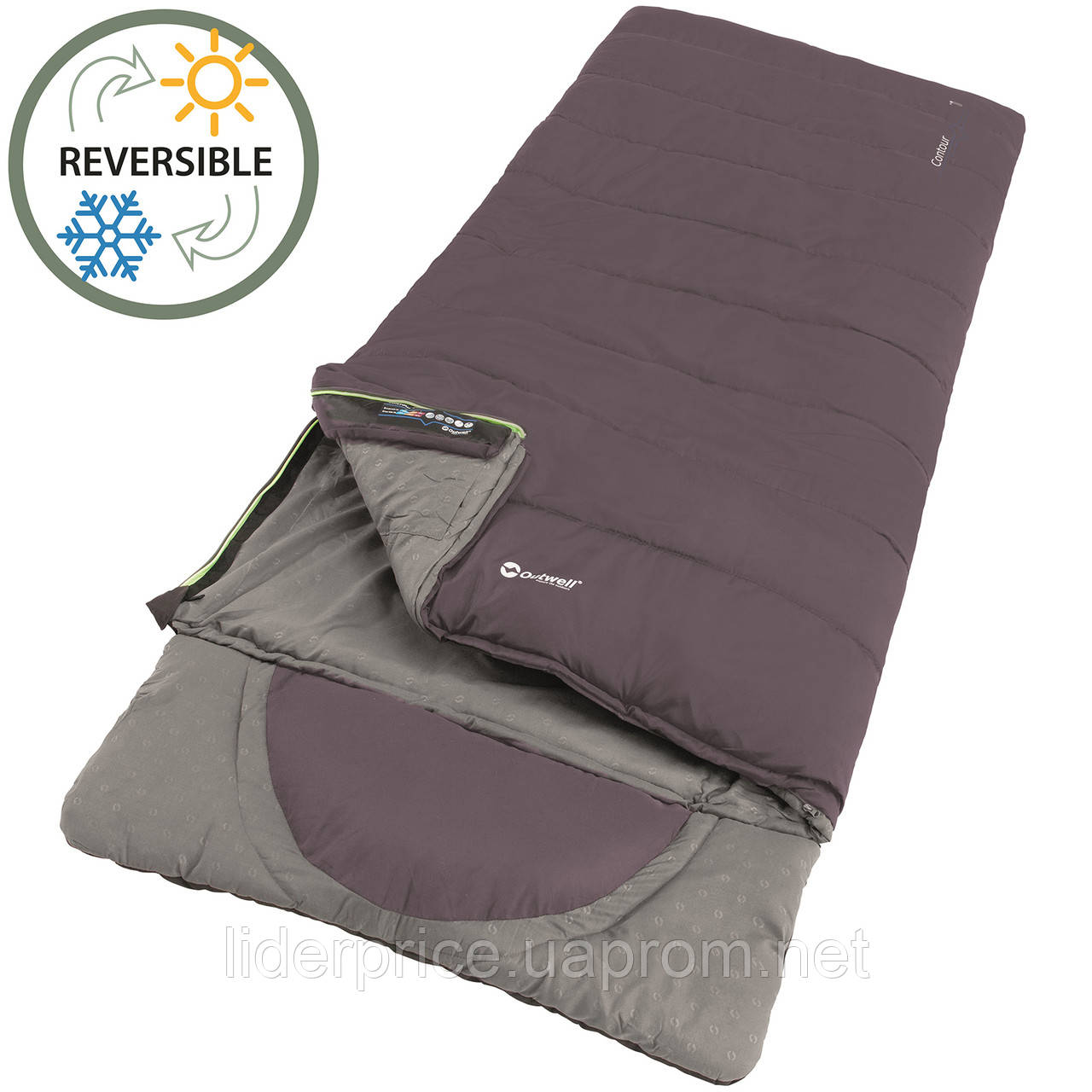 

Спальный мешок Outwell Contour Reversible/+2°C Dark Purple Left (230364)