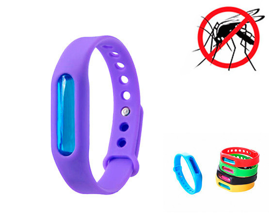 Силиконовый браслет от укусов комаров с капсулой  (Фиолетовый), фото 1