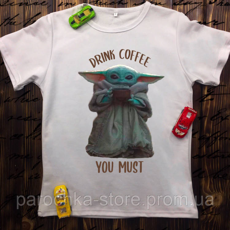 

Мужская футболка с принтом - Drink coffe