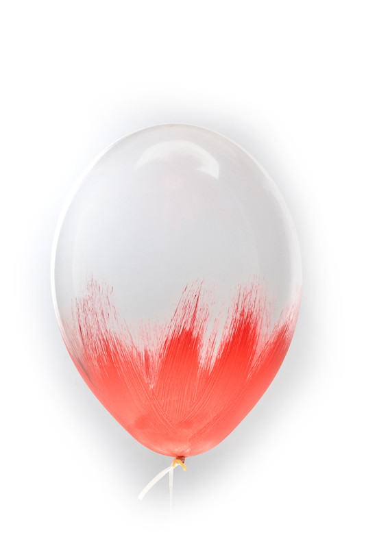 Латексна кулька Браш прозора з червоним 12", фото 1