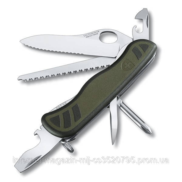 

Швейцарский нож Victorinox Swiss Soldiers Knife 111 мм 10 функций Зелено-черный (0.8461.MWCH