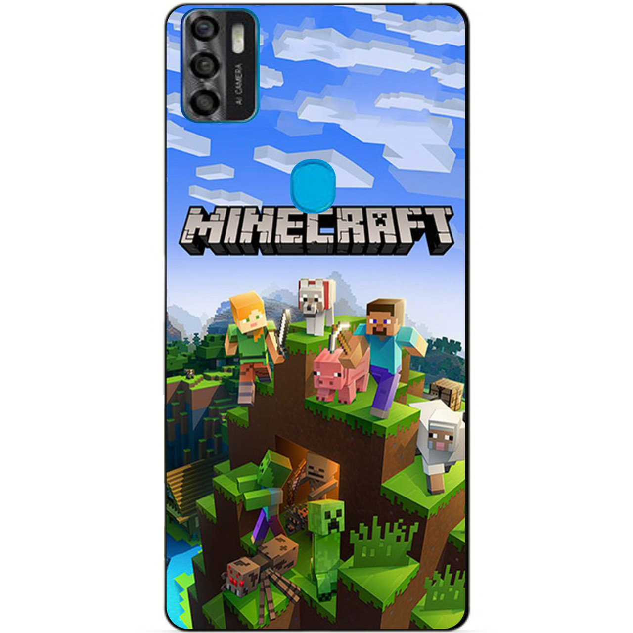 

Силиконовый бампер чехол для ZTE Blade A7s с рисунком Minecraft, Разные цвета