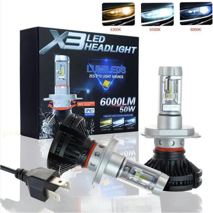 

Светодиодные лампы фар X3 led headlight-H4 (H-224)! Акция