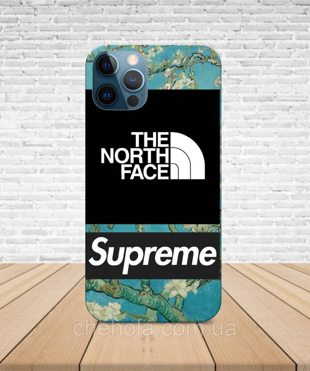 

Матовый Чехол iPhone 12 Pro Max / 12 MINI В стиле Supreme TNF с принтом