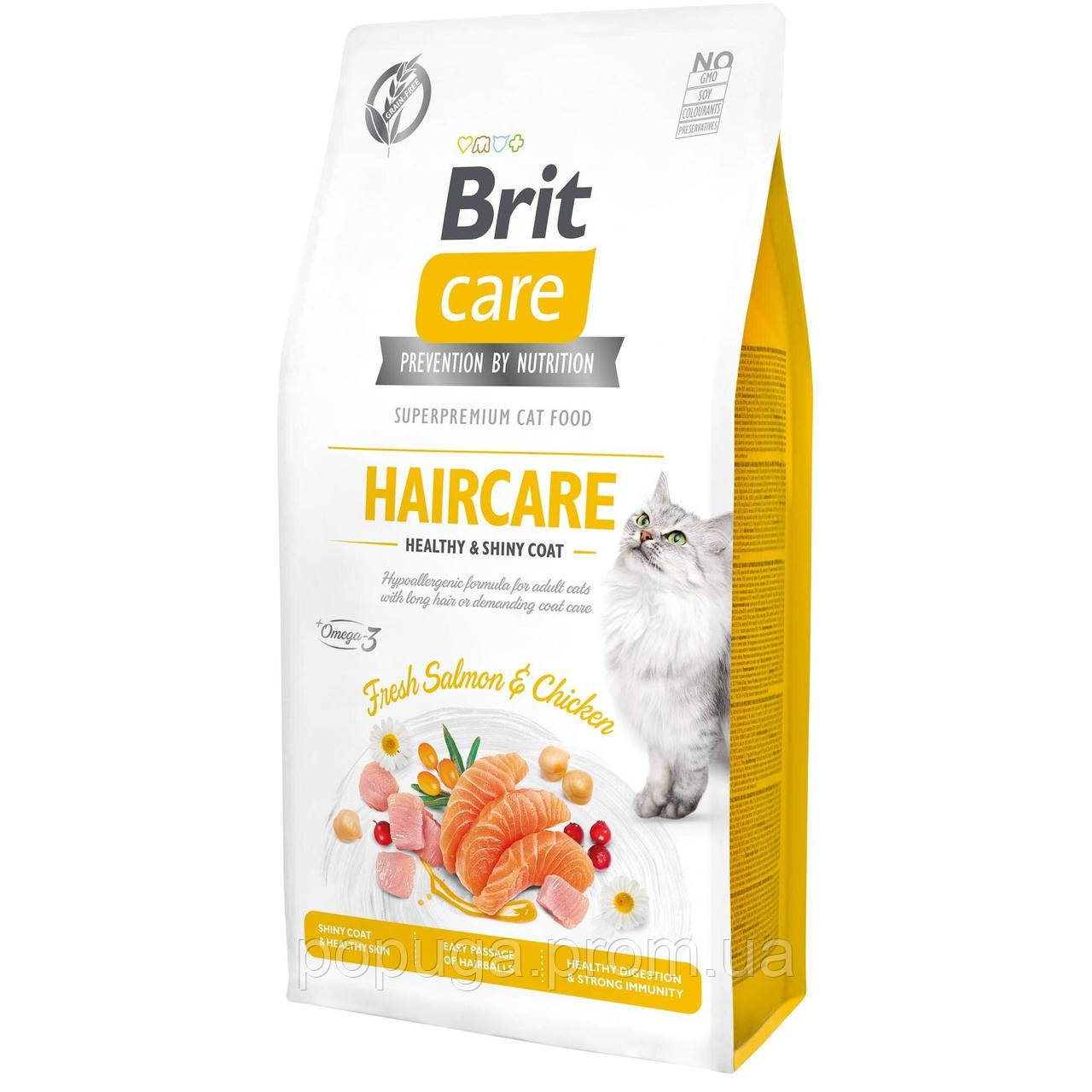 

Корм для кошек Brit Care Cat GF Haircare Healthy & Shiny Coat (курица и лосось), 7 кг
