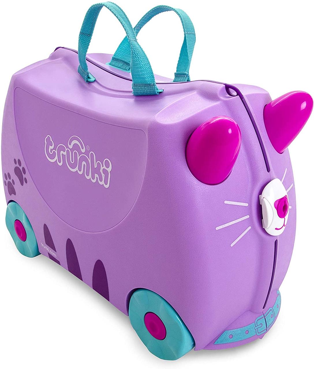 

Детский дорожный чемодан каталка Trunki Cassie candy cat Транки фиолетовый на колесах Англия 0322-GB01