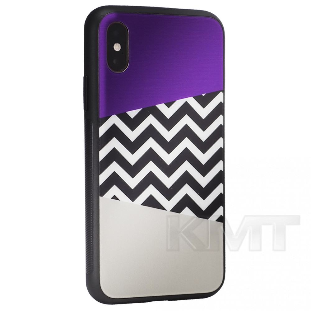 

Glass with print TPU Case — iPhone Xs — Purple Gray