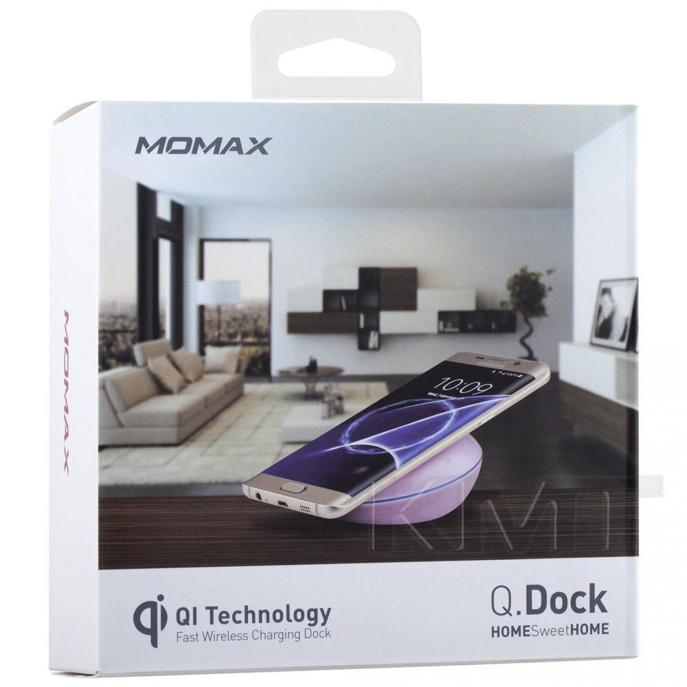 

Momax (UD2B) Q.Dock Android Support Qi Wireless Charger Blue — White