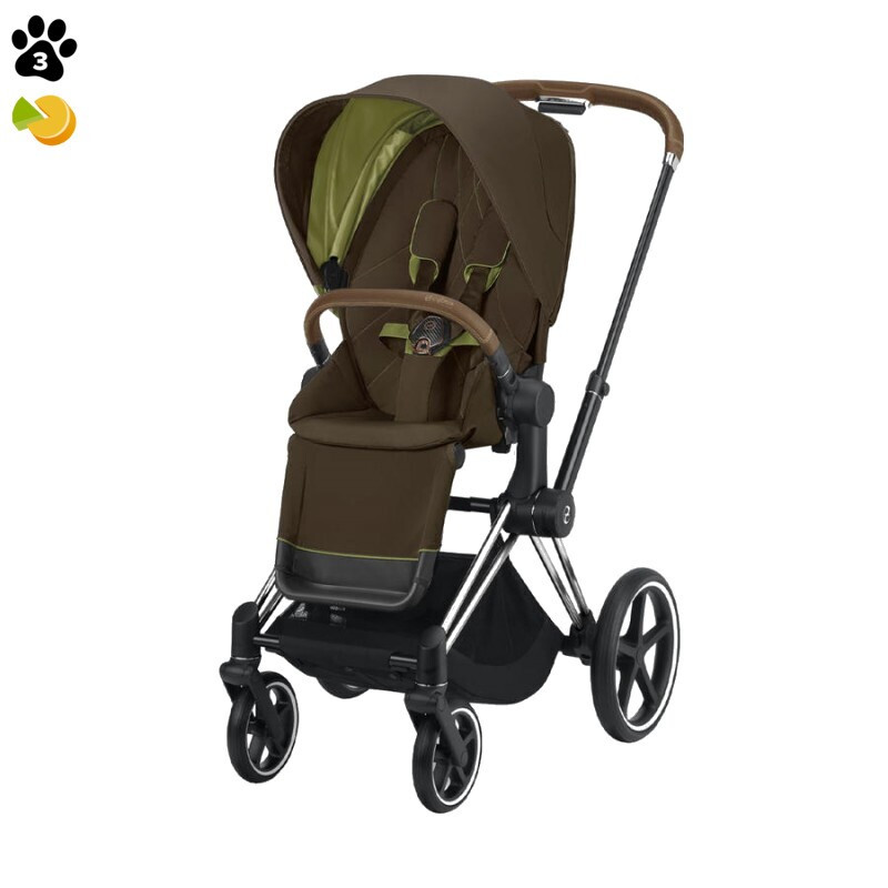 

Прогулочная коляска Cybex Priam Khaki Green шасси Chrome Brown