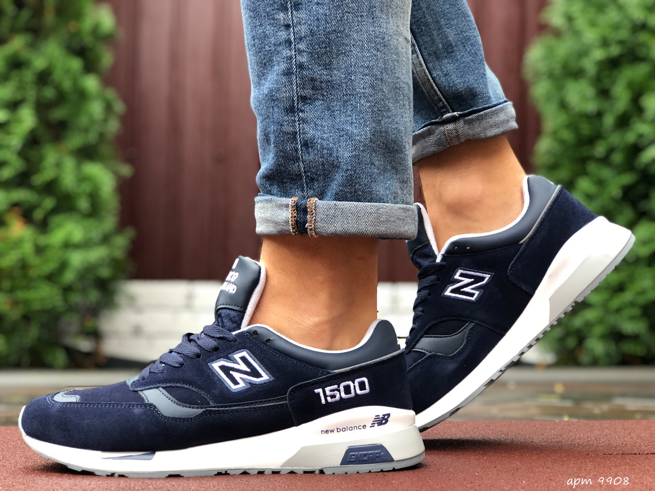 

Стильные мужские кроссовки New Balance 1500,темно синие, Серый с белым