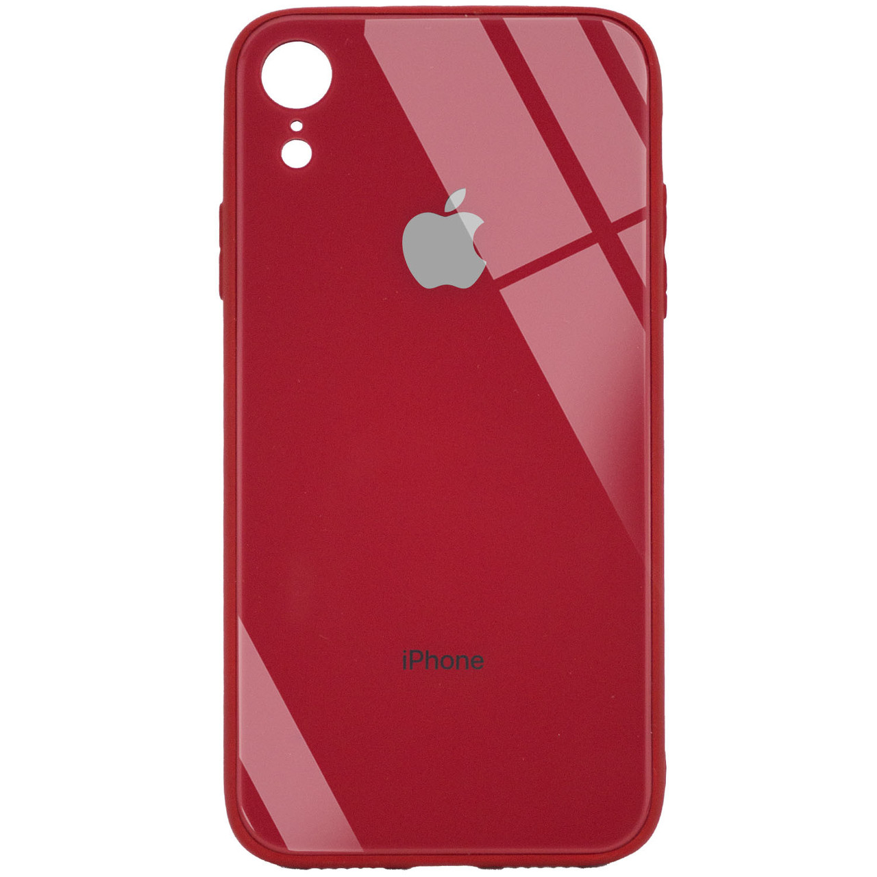 

TPU+Glass чехол GLOSSY Logo Full camera (opp) для Apple iPhone XR (6.1") Красный