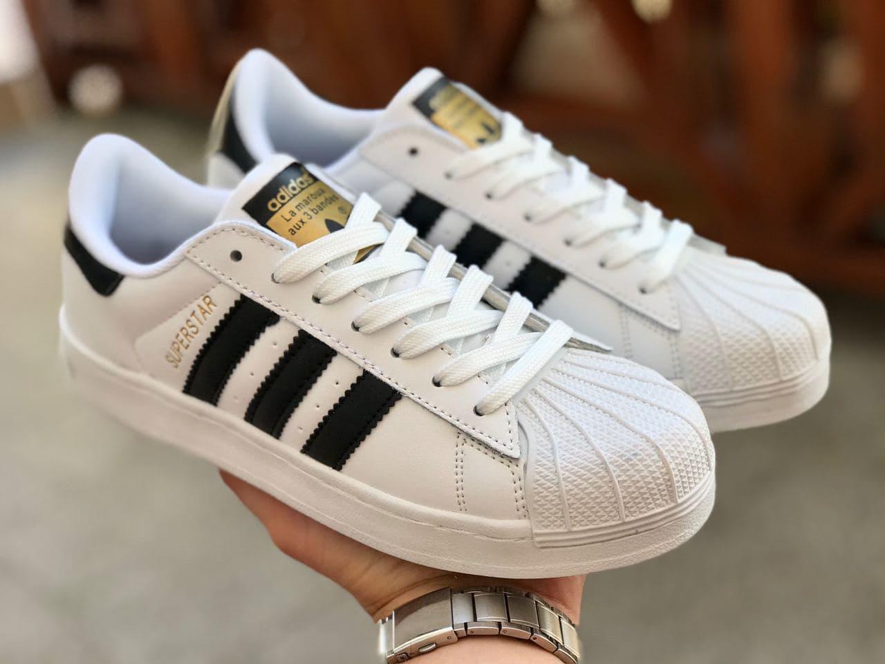 

Женские кроссовки Adidas superstar белые с черным 41, Белый