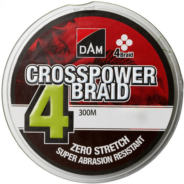 

Шнур рыболовный DAM Crosspower 4-Braid 300 м 0.17 мм 9.0 кг 20 Lb Green