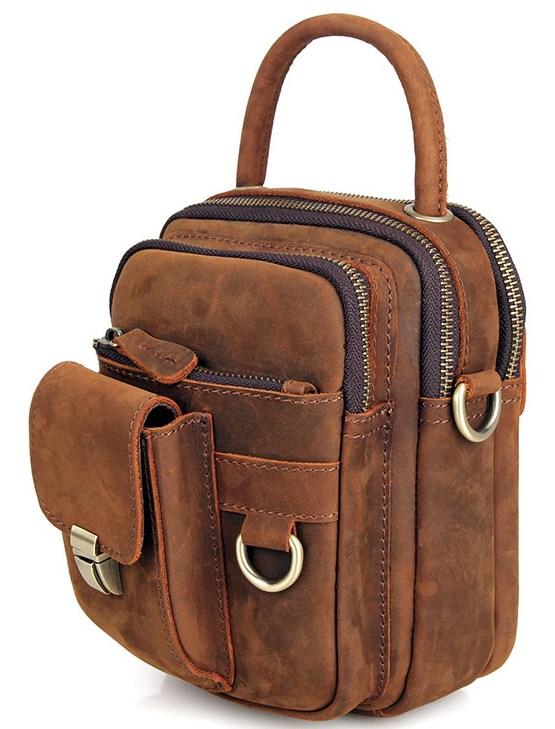 

Сумка мужская Vintage 14416 в винтажном стиле Коричневая, Коричневый