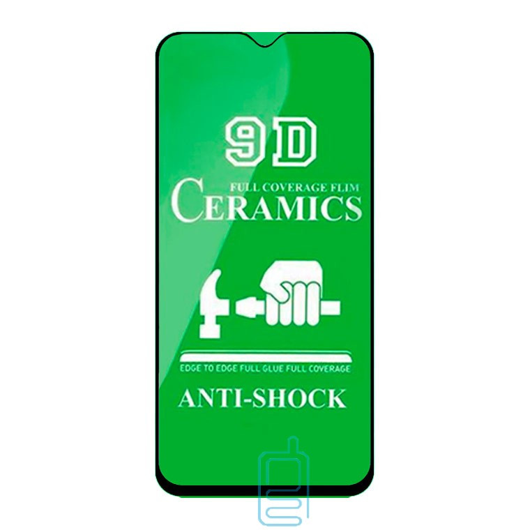 

Защитное стекло Ceramics 9D Full Glue Realme 6i black тех.пакет, Черный