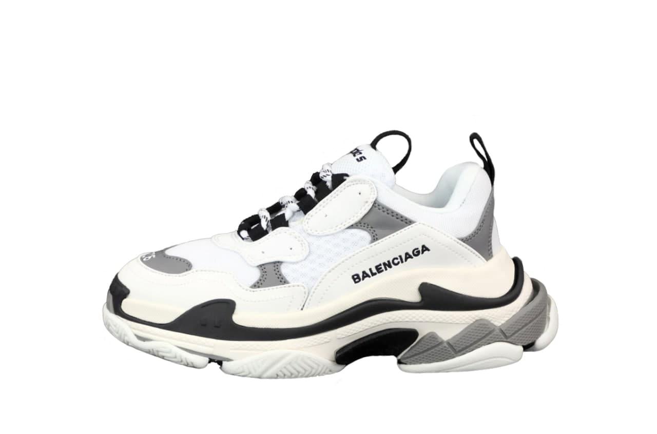 

Женские кроссовки Balenciaga Triple S (белые) К12535 обувь с трехслойной подошвой, Черно-белый