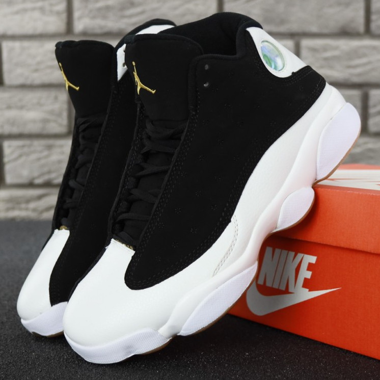 

Мужские кроссовки в стиле Nike Air Jordan 13, черно-белый, Вьетнам 45