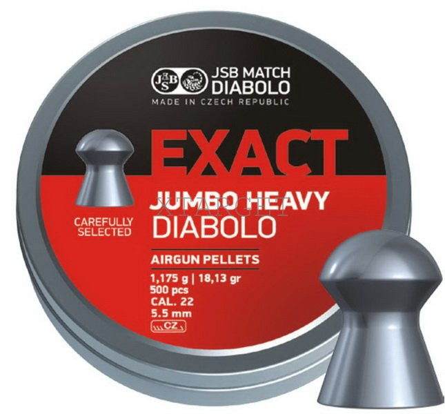 

Пульки JSB Diabolo Exact Jumbo Heavy 5.52 мм, 1.175г (250шт)