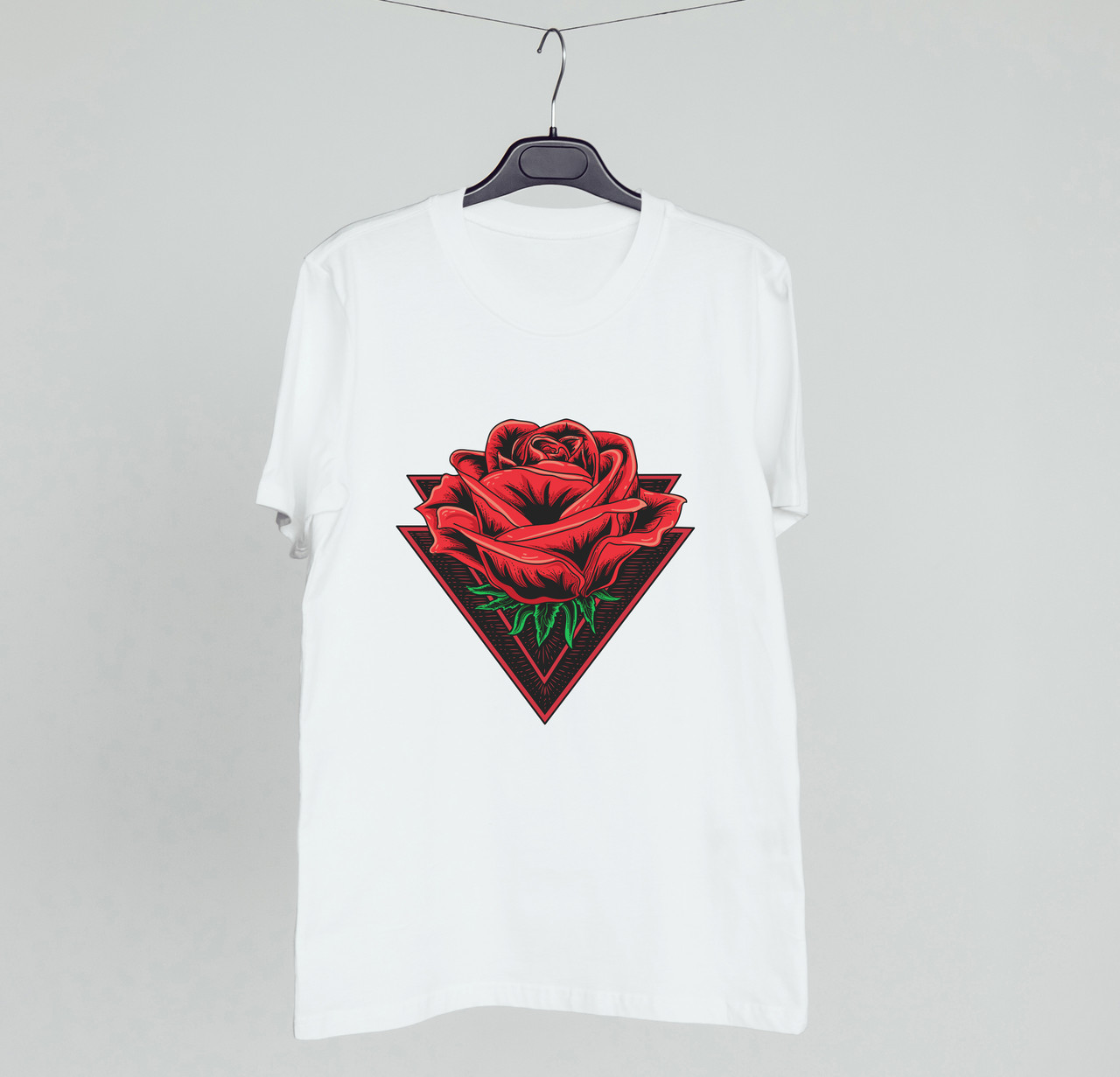 

Белая Женская футболка с принтом Rose L, Белый