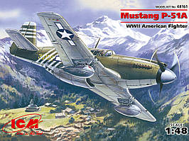 Американський літак Mustang P-51A. Збірна модель в масштабі 1/48. ICM 48161