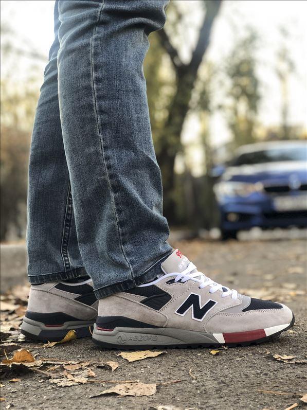 

Кроссовки мужские New Balance 998 Gray Navy Red, серые., Серый