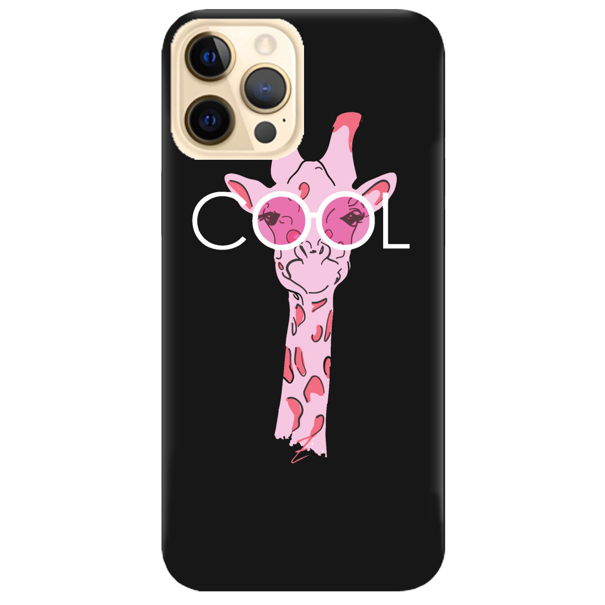 

Чехол для Apple iPhone 12 Pro черный матовый soft touch Cool giraffe