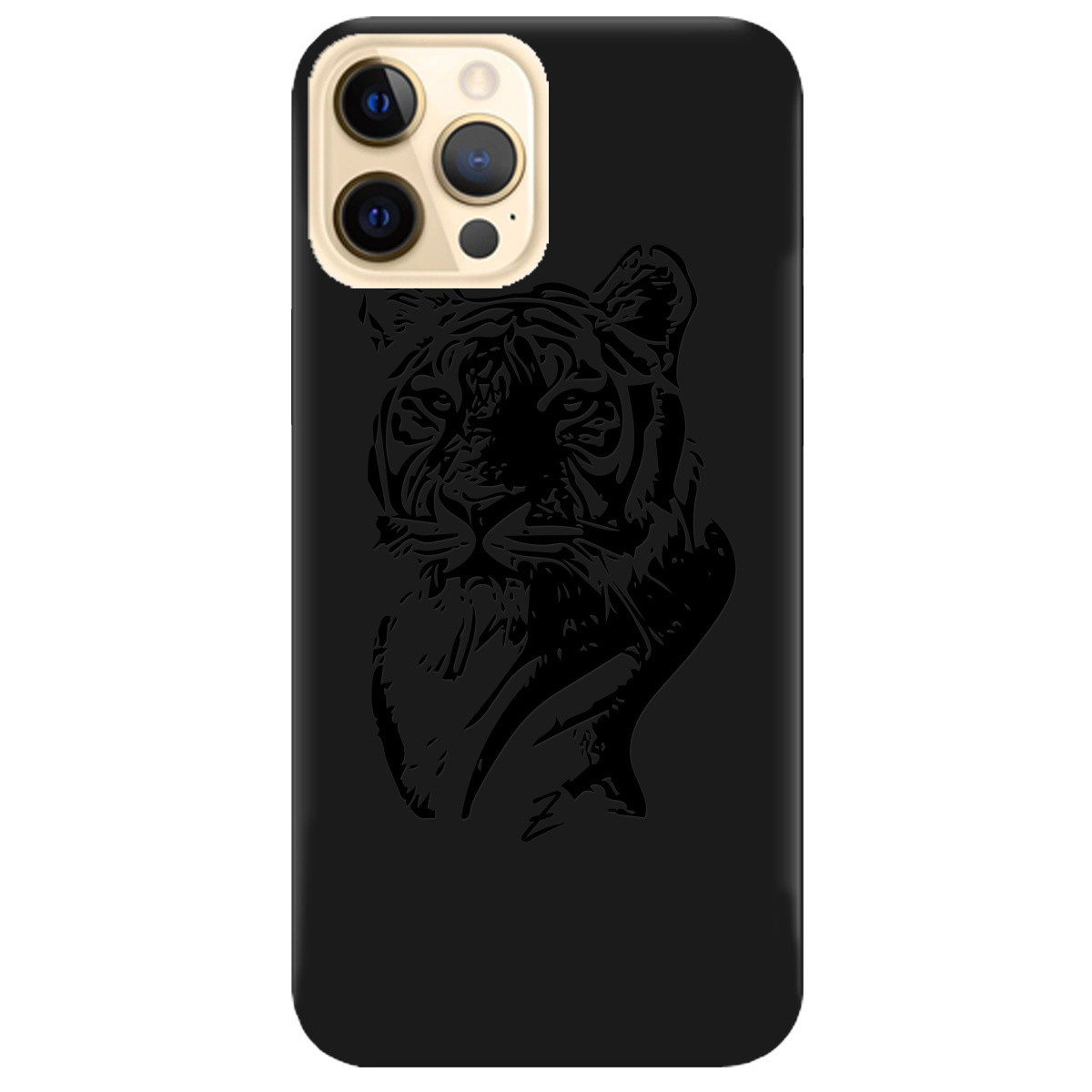 

Чехол для Apple iPhone 12 Pro черный матовый soft touch Tiger