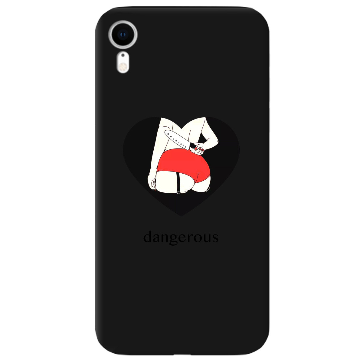 

Чехол для Apple iPhone XR черный матовый soft touch Dangerous
