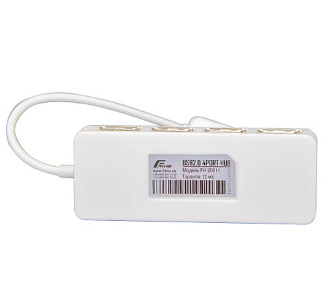 USB HUB Frime USB-USB 4USB 2.0 White (FH-20011), фото 2