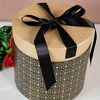 Набір коробок для квітів і подарунка 2 в 1 "Мерелін" 20х19 см чорний колір