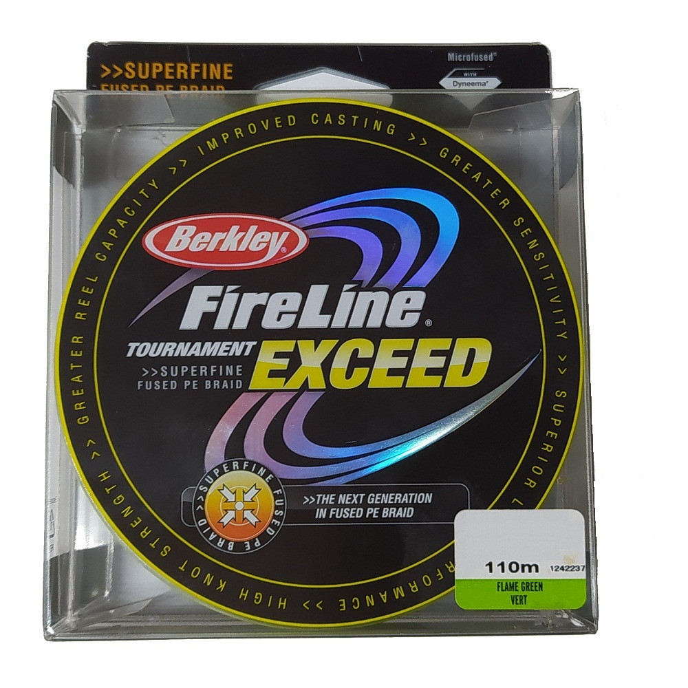 

Шнур Berkley Fireline Tournament Exceed PE Braid, 110m, flame green 0.17mm/10.2kg, Зелёный