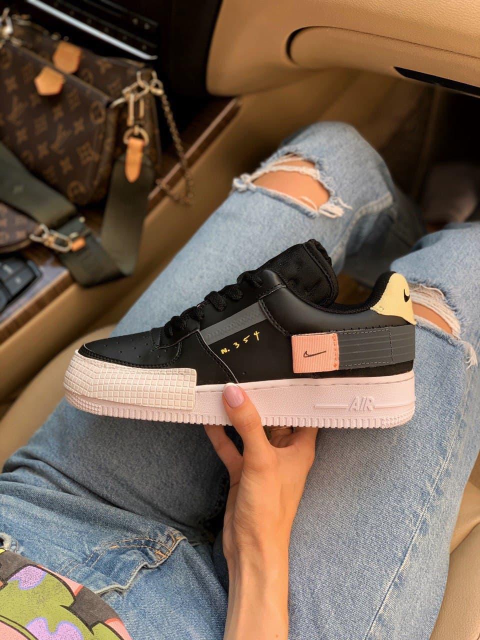 

Женские кроссовки Nike Air Force 1 Type Black White / Найк Аир Форс 1 Type Черные Белые 38, Черный