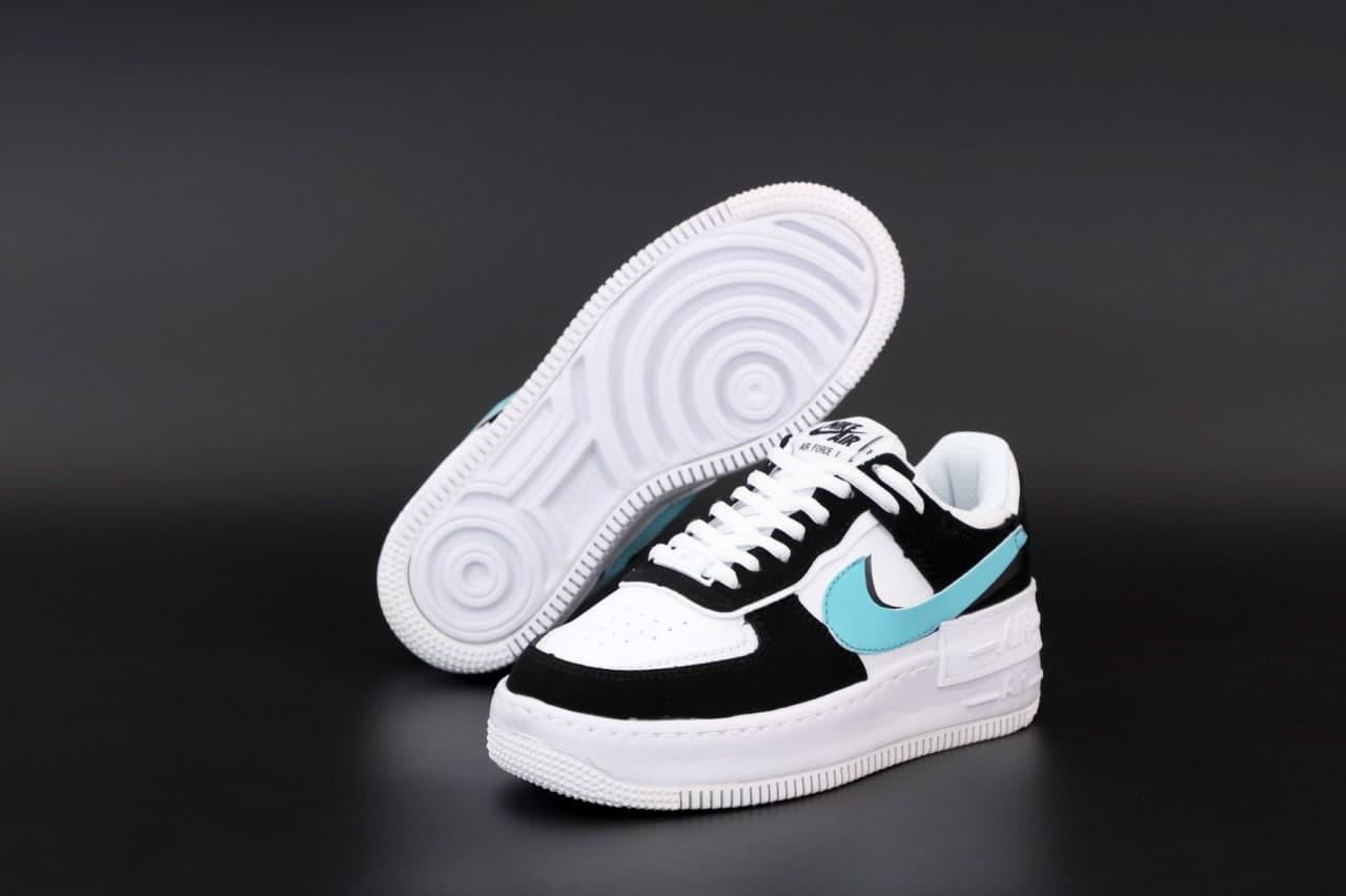 

Женские Кроссовки Nike Air Force 1 Shadow White Black / Найк Аир Форс Шадоу 1 Белый Черный 40, Черно-белый