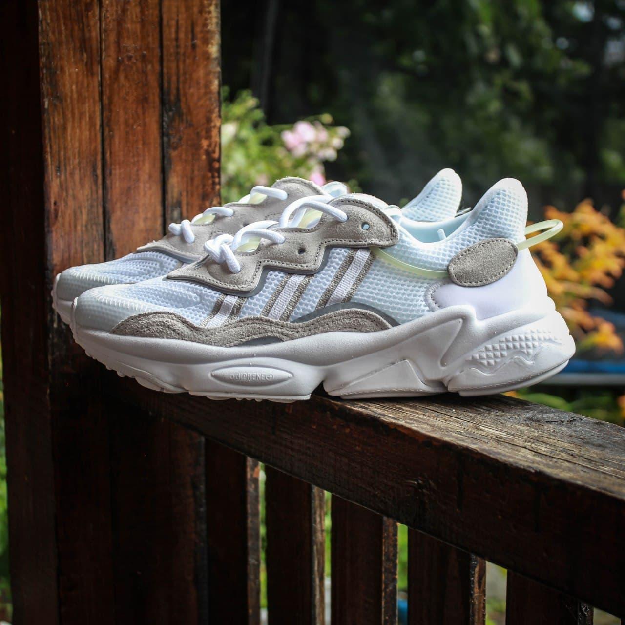 

Мужские рефлективные кроссовки Adidas Adiprene Ozweego White Beige / Адидас Озвиго Белые Бежевые, Белый