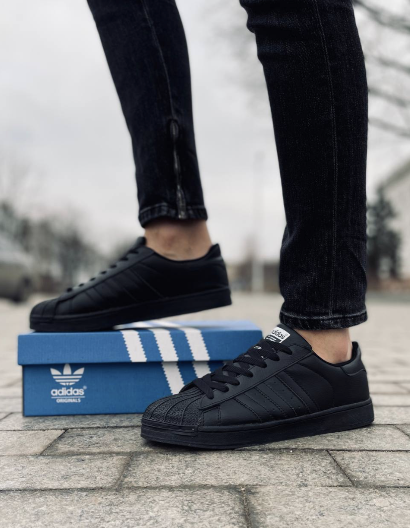 

Мужские кроссовки Adidas Superstar черные Адидас, Черный