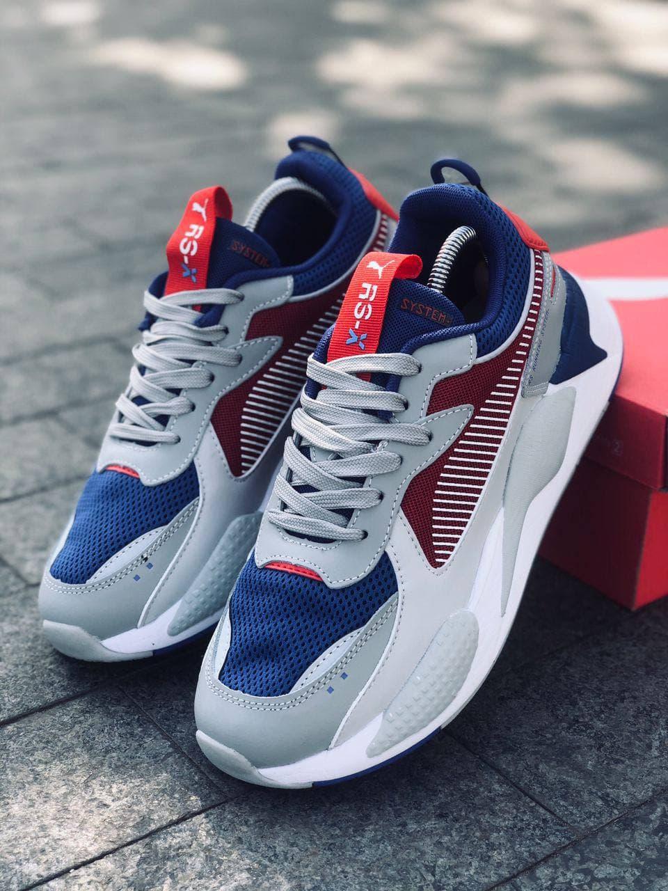 

Мужские кроссовки Puma RS-X Orange Пума Серые с синим, Серый