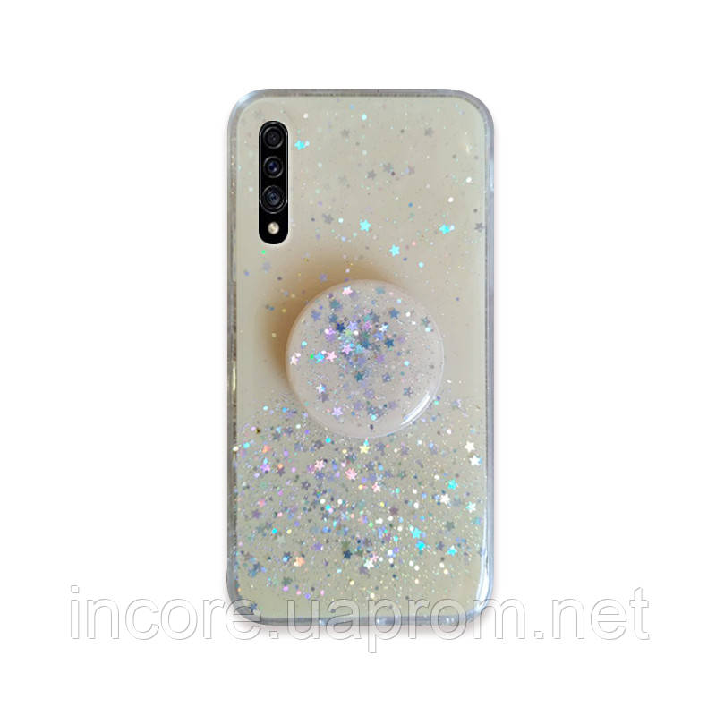 

Накладка Acrylic Glitter Case + PopSocket Samsung A307/A505 (A30s/A50) Light yellow*, Light желтый