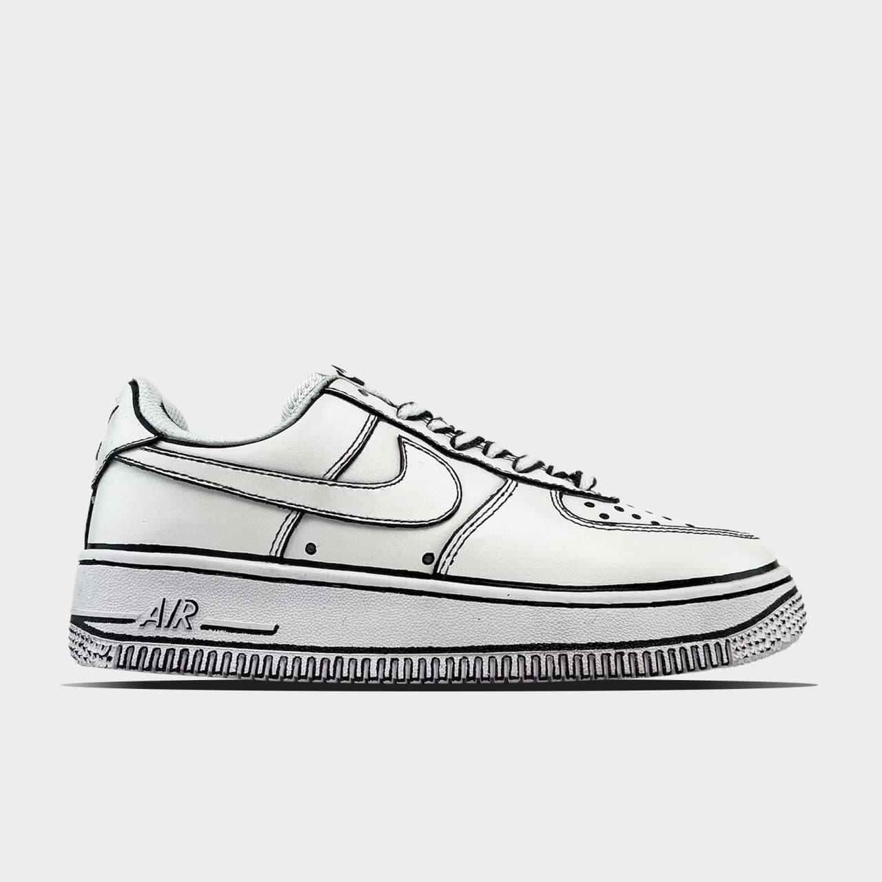 

Женские Кроссовки Nike Air Force 1 Cartoon White Black / Найк Аир Форс 1 Белые Черные 39, Белый